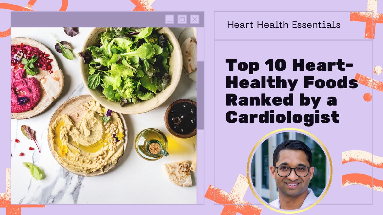 Dr. Kaustubh Dabhadkar next to heart-healthy foods
